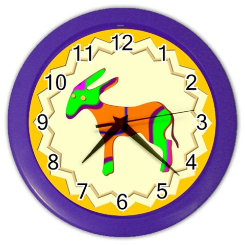 Funky Donkey Color Wall Clock from ArtsNow.com Front