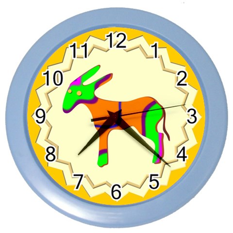 Funky Donkey Color Wall Clock from ArtsNow.com Front