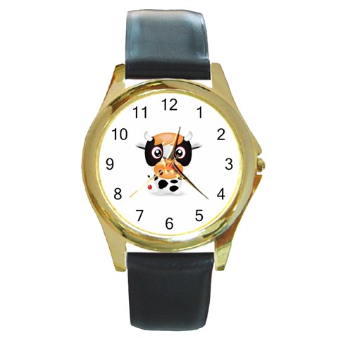 09year_002 Round Gold Metal Watch from ArtsNow.com Front