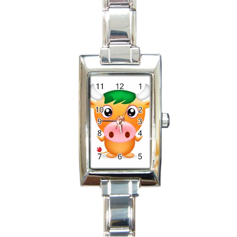 09year_003 Rectangular Italian Charm Watch from ArtsNow.com Front