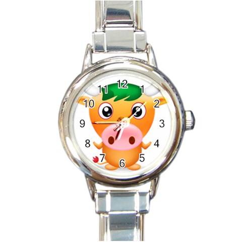 09year_003 Round Italian Charm Watch from ArtsNow.com Front