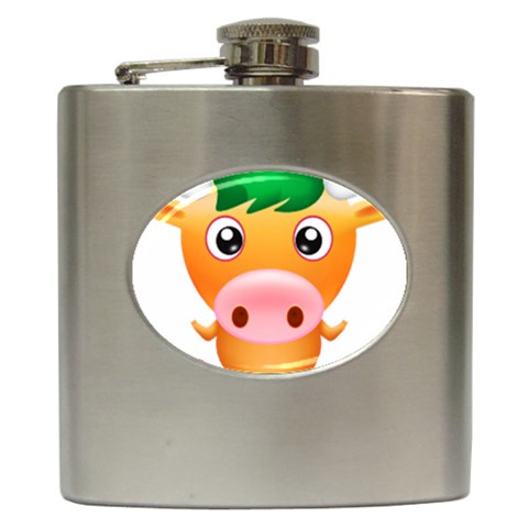 09year_003 Hip Flask (6 oz) from ArtsNow.com Front