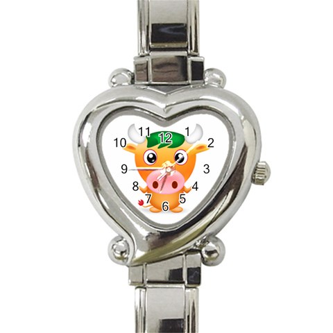 09year_003 Heart Italian Charm Watch from ArtsNow.com Front