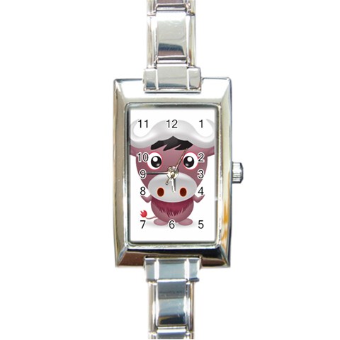 09year_001 Rectangular Italian Charm Watch from ArtsNow.com Front