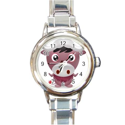 09year_001 Round Italian Charm Watch from ArtsNow.com Front