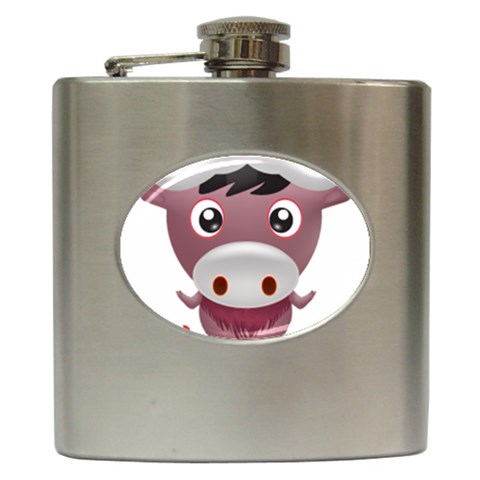 09year_001 Hip Flask (6 oz) from ArtsNow.com Front