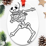 Halloween Dabbing Skeleton Ornament (Oval)