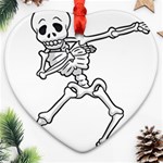 Halloween Dabbing Skeleton Ornament (Heart)