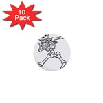 Halloween Dabbing Skeleton 1  Mini Button (10 pack) 