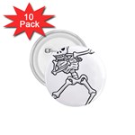 Halloween Dabbing Skeleton 1.75  Button (10 pack) 