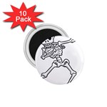 Halloween Dabbing Skeleton 1.75  Magnet (10 pack) 