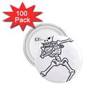 Halloween Dabbing Skeleton 1.75  Button (100 pack) 