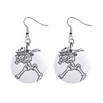 Halloween Dabbing Skeleton 1  Button Earrings