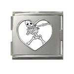 Halloween Dabbing Skeleton Mega Link Heart Italian Charm (18mm)