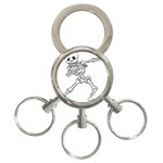 Halloween Dabbing Skeleton 3-Ring Key Chain