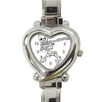 Halloween Dabbing Skeleton Heart Italian Charm Watch