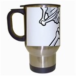 Halloween Dabbing Skeleton Travel Mug (White)