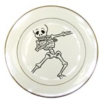 Halloween Dabbing Skeleton Porcelain Plate