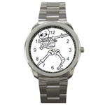 Halloween Dabbing Skeleton Sport Metal Watch