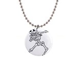 Halloween Dabbing Skeleton 1  Button Necklace