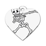 Halloween Dabbing Skeleton Dog Tag Heart (One Side)