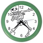 Halloween Dabbing Skeleton Color Wall Clock