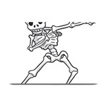 Halloween Dabbing Skeleton Plate Mat