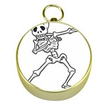 Halloween Dabbing Skeleton Gold Compass