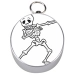 Halloween Dabbing Skeleton Silver Compass