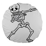 Halloween Dabbing Skeleton Large 18  Premium Flano Round Cushion 