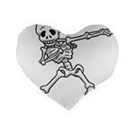 Halloween Dabbing Skeleton Standard 16  Premium Flano Heart Shape Cushion 