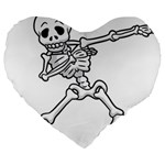 Halloween Dabbing Skeleton Large 19  Premium Flano Heart Shape Cushion