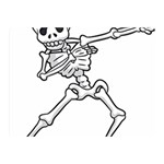 Halloween Dabbing Skeleton Double Sided Flano Blanket (Mini)