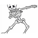 Halloween Dabbing Skeleton Double Sided Flano Blanket (Medium)