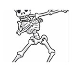 Halloween Dabbing Skeleton Double Sided Flano Blanket (Large)