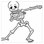 Halloween Dabbing Skeleton Large Satin Scarf (Square)