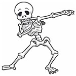 Halloween Dabbing Skeleton Wooden Puzzle Square