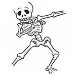 Halloween Dabbing Skeleton Wooden Puzzle Round