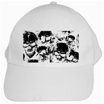 Halloween Grunge Skulls White Cap