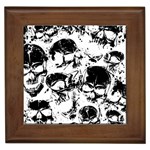 Halloween Grunge Skulls Framed Tile