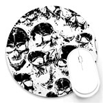 Halloween Grunge Skulls Round Mousepad