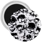 Halloween Grunge Skulls 3  Magnet