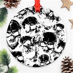 Halloween Grunge Skulls Ornament (Round)