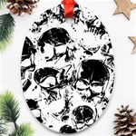 Halloween Grunge Skulls Ornament (Oval)