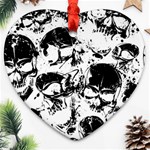 Halloween Grunge Skulls Ornament (Heart)