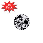 Halloween Grunge Skulls 1  Mini Button (10 pack) 