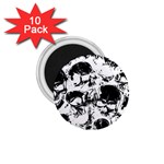 Halloween Grunge Skulls 1.75  Magnet (10 pack) 