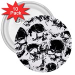 Halloween Grunge Skulls 3  Button (10 pack)