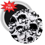 Halloween Grunge Skulls 3  Magnet (10 pack)