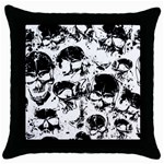 Halloween Grunge Skulls Throw Pillow Case (Black)